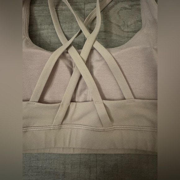 Lululemon Gray Criss Cross Tank Top and built in Beige Sports Bra Size 6 - Picture 8 of 12